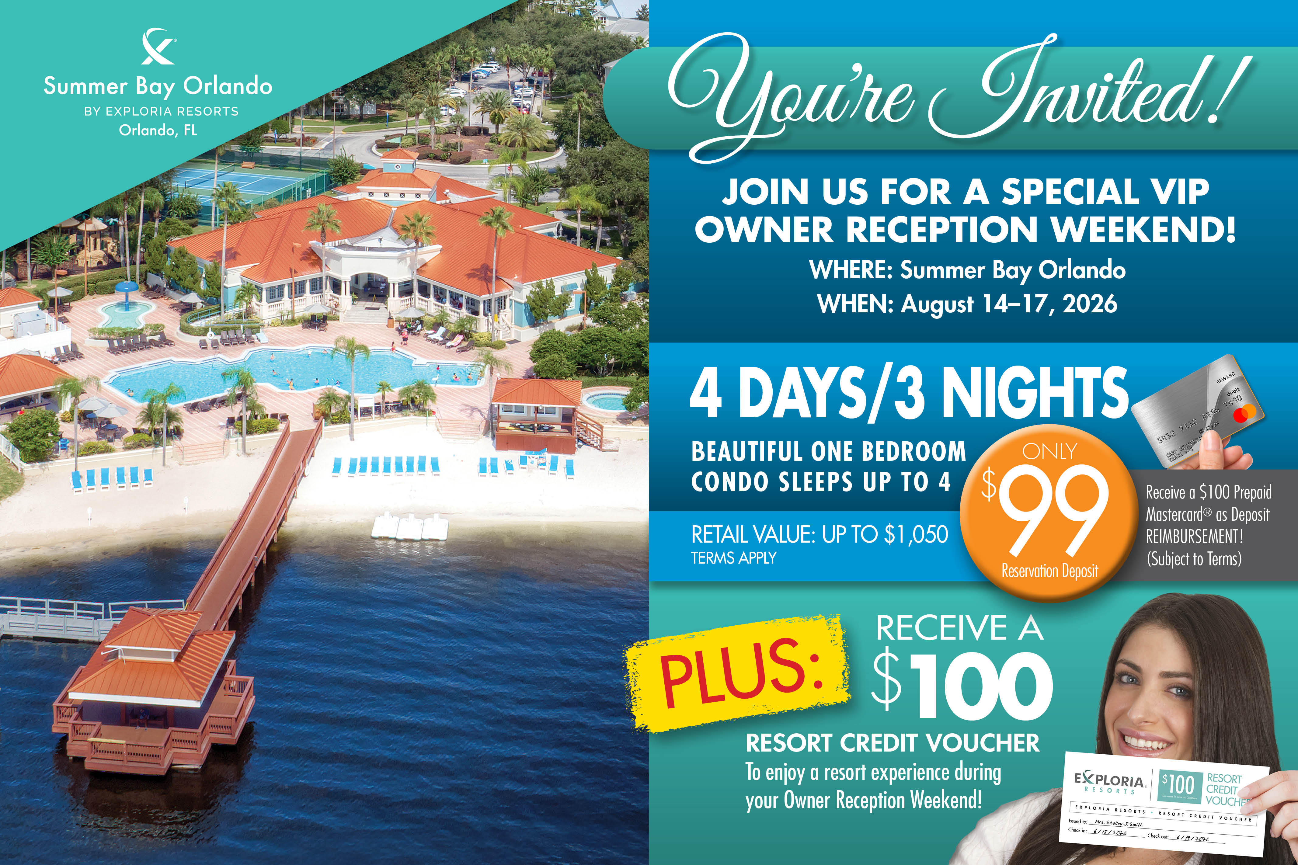 Summer Bay Orlando Owner Reception Weekend | 4 Days 3 Nights | August 14-17 2026