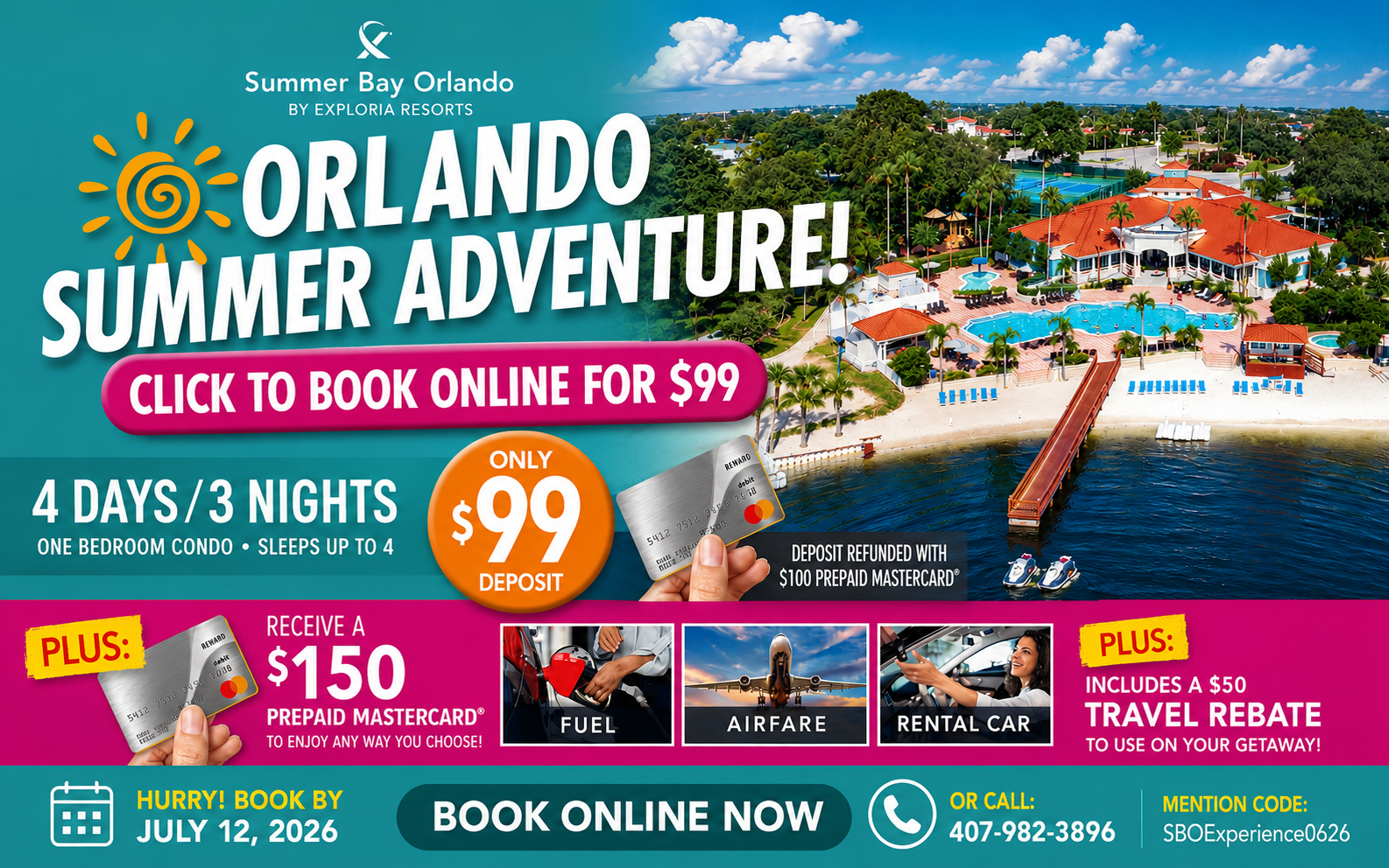 Orlando Summer Adventure | 4 Days 3 Nights