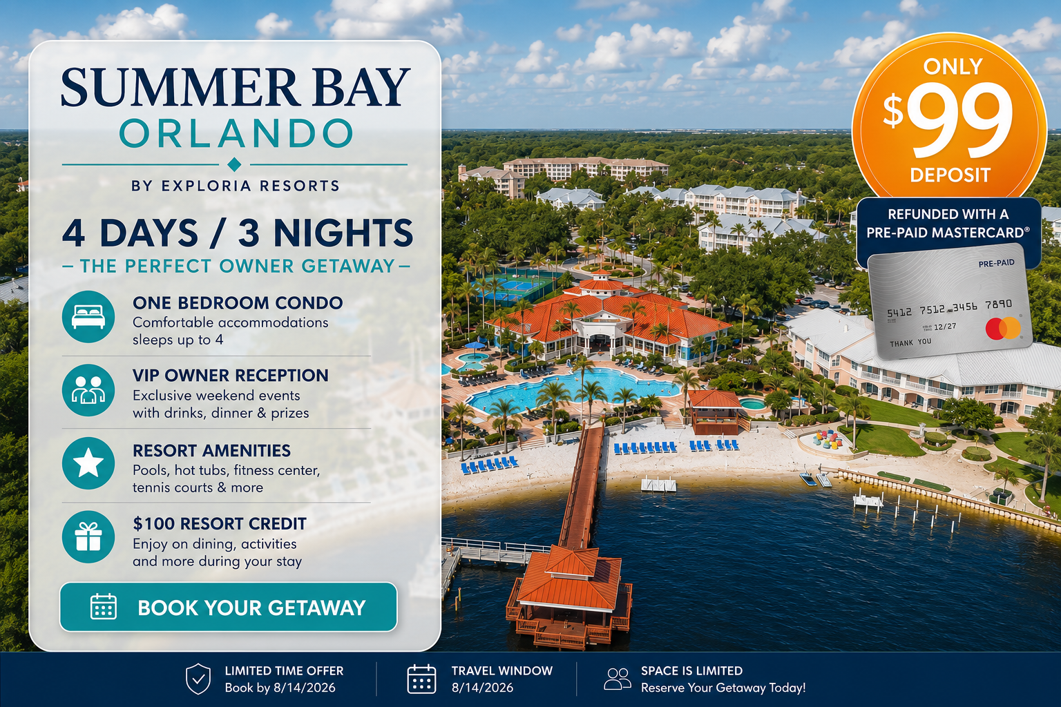 Summer Bay Orlando Owner Reception Weekend | 4 Day 3 Night | August 14-17